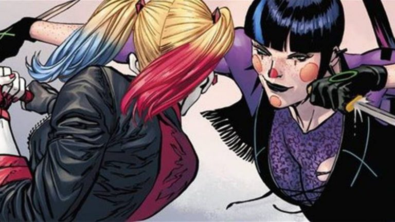 Punchline e Harley Quinn batalham em Batman #93
