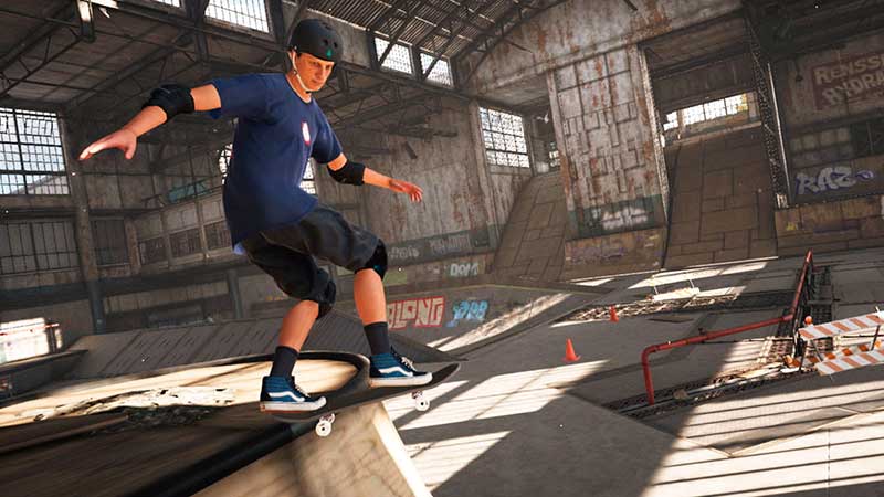 O famoso skatista Tony Hawk em screenshot de THPS 1 + 2 para Nintendo Switch