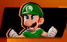 Luigi é um jogador polivalente em Mario Strikers Battle League